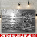 Ocean Sunset Multi Names Premium Canvas - Family Street Sign Family Name Art Canvas For Home Decor Personalized Canvas Wall Art - Customized Canvas Family - CANLA75 - CustomCat