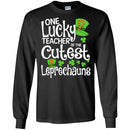 One Lucky Teacher Of The Cutest Leprechauns Shamrock Funny Gifts Patrick's Day T-Shirt CustomCat