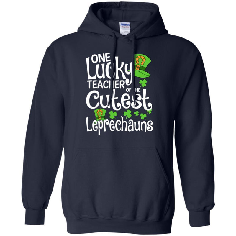 One Lucky Teacher Of The Cutest Leprechauns Shamrock Funny Gifts Patrick's Day T-Shirt CustomCat
