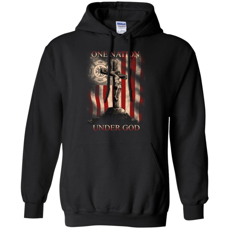 One Nation Under God Firefighter T-shirts & Hoodie for Veteran's Day CustomCat