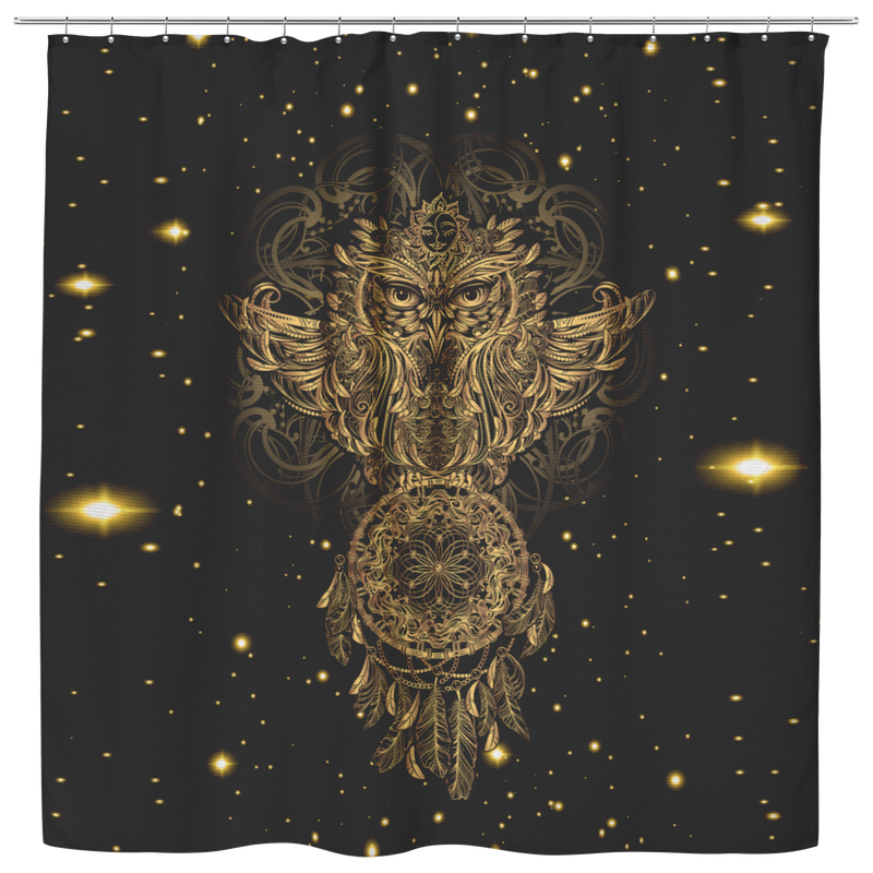 Owl Shower Curtains Elegant Power Of Native American Owl With Dreamcatcher For Bathroom Decor