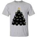 Owl T-Shirt Black Owl Christmas Tree Star Above Tee Shirt CustomCat