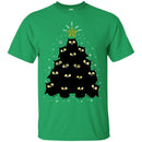 Owl T-Shirt Black Owl Christmas Tree Star Above Tee Shirt CustomCat