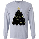 Owl T-Shirt Black Owl Christmas Tree Star Above Tee Shirt CustomCat