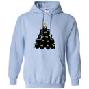 Owl T-Shirt Black Owl Christmas Tree Star Above Tee Shirt CustomCat