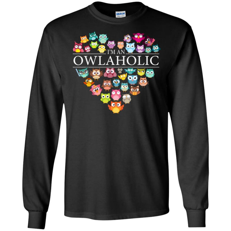 Owl T-Shirt I'm An Owlaholic Awesome Tees For Christmas Tee Shirt CustomCat
