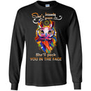 Owl T-Shirt She's Beauty Grace She'll Peck You In The Face Colorful Owl Funny Gift Tee Shirt CustomCat