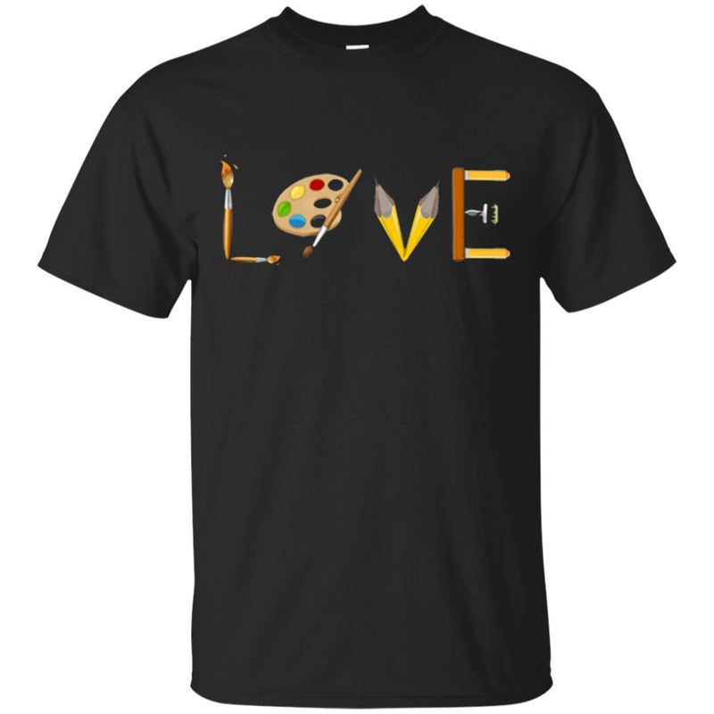 Paint Teacher T-Shirt Love Tools Arts Painting Colorful Funny Gift Paint Teacher Shirts CustomCat