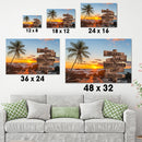 Palm Tree Beach Ocean Sunset Multi Names Premium Canvas Crossroads Personalized Canvas Wall Art, Family Street Sign Family Name Art Canvas For Home Decor Family - CANLA75 - CustomCat