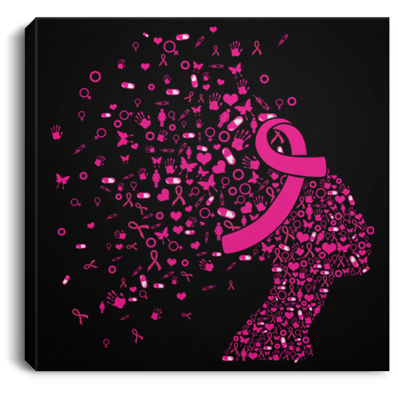 Pink Ribbon Awareness Canvas - Breast Cancer Awareness Canvas Wall Art Decor