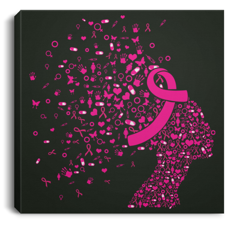 Pink Ribbon Awareness Canvas - Breast Cancer Awareness Canvas Wall Art Decor