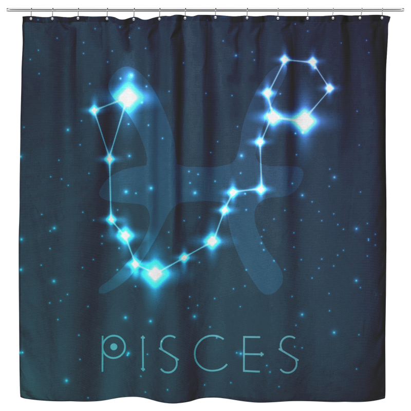 Pisces Shower Curtains Pisces Zodiac Sign Astrology Shower Curtains Spiritual Horoscope Constellations Stars For Bathroom Decor