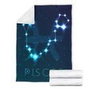 Pisces Zodiac Sign Astrology Fleece Blanket Spiritual Horoscope Constellations Stars Blanket Large Blanket interestprint