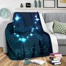 Pisces Zodiac Sign Astrology Fleece Blanket Spiritual Horoscope Constellations Stars Blanket Large Blanket interestprint