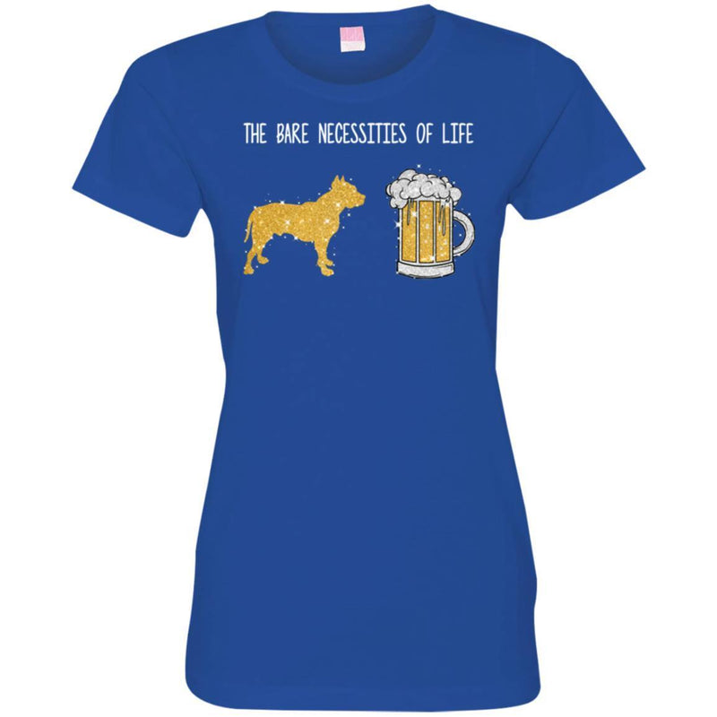 Pitbull Dog T-Shirt The Bare Necessities Of Life Will Come To You For Pitbull Beer Lovers Tee Shirts CustomCat