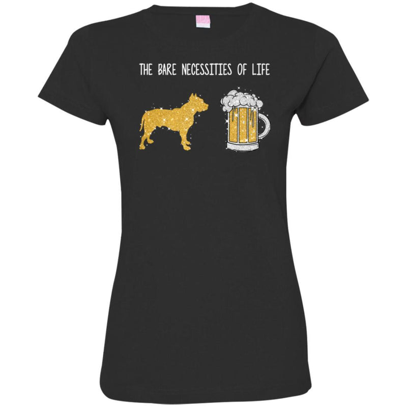 Pitbull Dog T-Shirt The Bare Necessities Of Life Will Come To You For Pitbull Beer Lovers Tee Shirts CustomCat