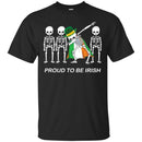 Proud To Be Irish Skeleton Wear Irish Flag Dabbing Funny Gifts Patrick's Day T-Shirt CustomCat