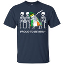Proud To Be Irish Skeleton Wear Irish Flag Dabbing Funny Gifts Patrick's Day T-Shirt CustomCat
