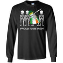 Proud To Be Irish Skeleton Wear Irish Flag Dabbing Funny Gifts Patrick's Day T-Shirt CustomCat