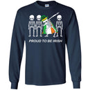 Proud To Be Irish Skeleton Wear Irish Flag Dabbing Funny Gifts Patrick's Day T-Shirt CustomCat