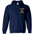 Proudly Served US Army E-4 Corporal E4 CPL  Embroidered Zip Up Hooded Sweatshirt CustomCat