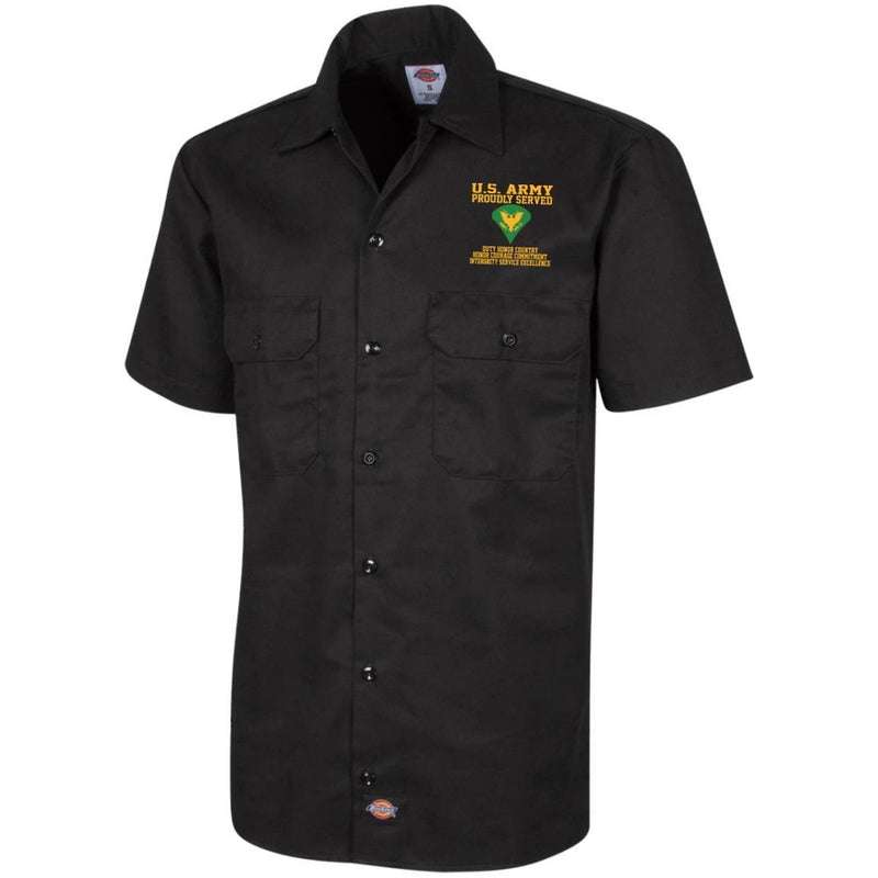 Proudly Served US Army E-4 Specialist E4 SPC  Embroidered Short Sleeve Workshirt CustomCat
