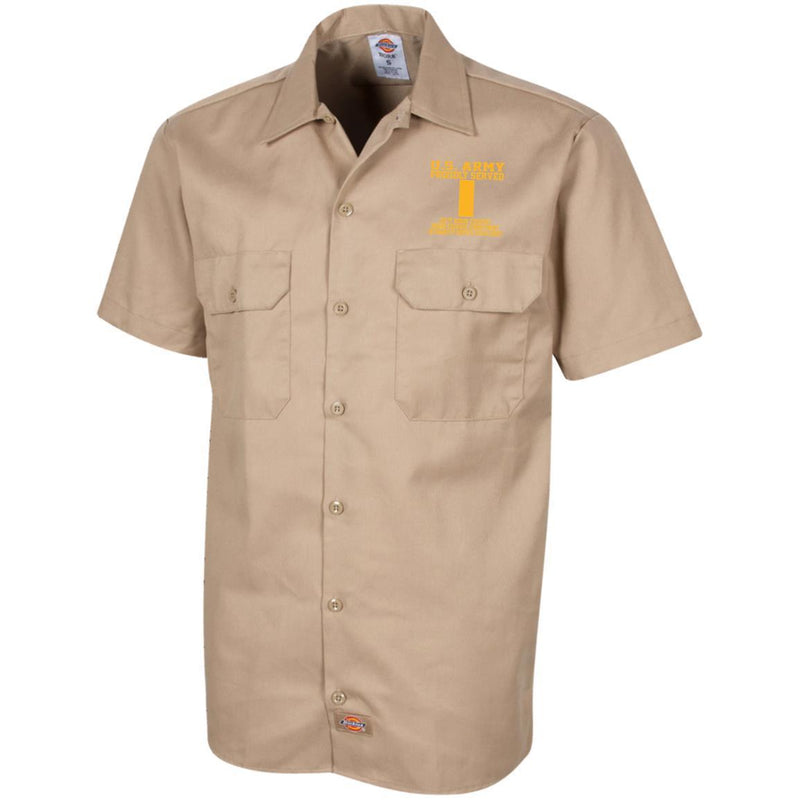 Proudly Served US Army O-1 Second Lieutenant O1 2LT Embroidered Short Sleeve Workshirt CustomCat