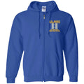 Proudly Served US Army O-3 Captain O3 CPT Embroidered Zip Up Hooded Sweatshirt CustomCat