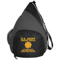 Proudly Served US Army O-4 Major O4 MAJ Embroidered Active Sling Pack CustomCat