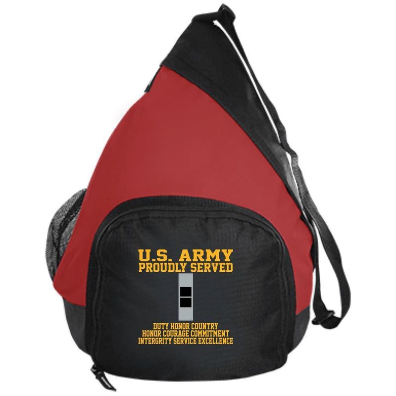 Proudly Served US Army W-2 Chief Warrant Officer 2 W2 CW2 Embroidered Active Sling Pack CustomCat