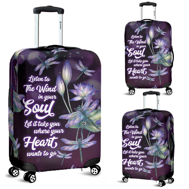 Pure Beauty Dragonfly With Lotus Luggage Cover interestprint
