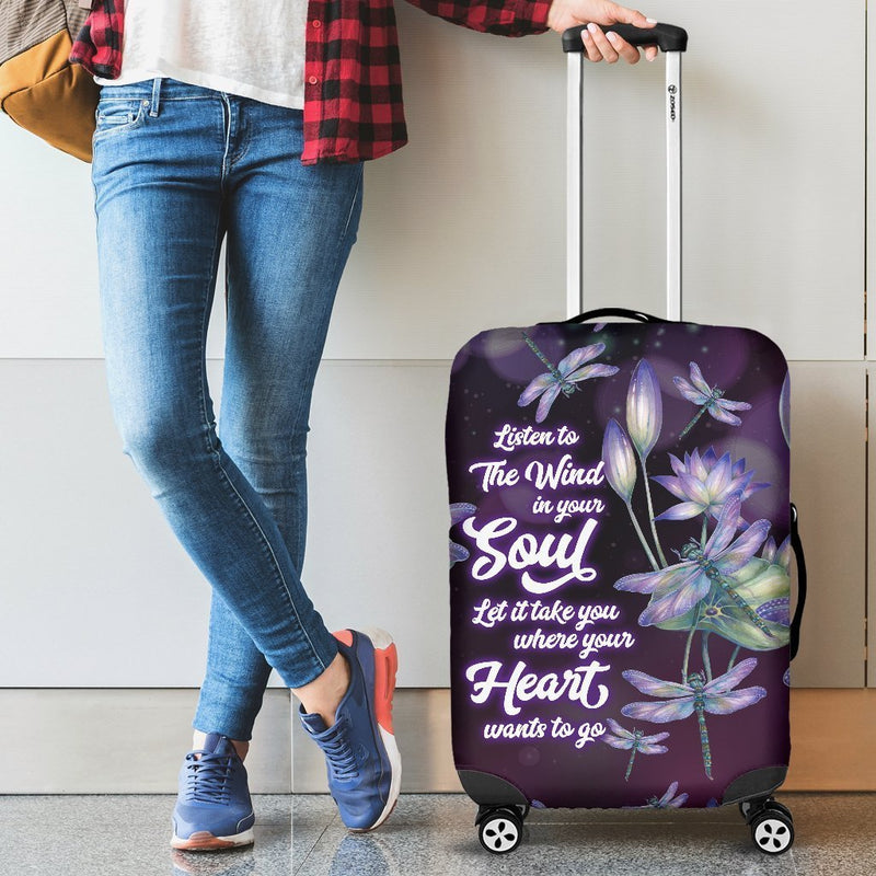 Pure Beauty Dragonfly With Lotus Luggage Cover interestprint