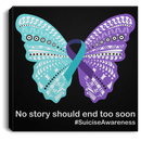 Purple and Teal Awareness Ribbon Canvas No Story Should End Too Soon Canvas Wall Art Decor