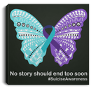 Purple and Teal Awareness Ribbon Canvas No Story Should End Too Soon Canvas Wall Art Decor