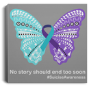 Purple and Teal Awareness Ribbon Canvas No Story Should End Too Soon Canvas Wall Art Decor