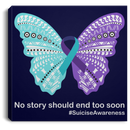 Purple and Teal Awareness Ribbon Canvas No Story Should End Too Soon Canvas Wall Art Decor