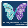 Purple and Teal Awareness Ribbon Canvas No Story Should End Too Soon Canvas Wall Art Decor