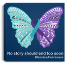 Purple and Teal Awareness Ribbon Canvas No Story Should End Too Soon Canvas Wall Art Decor