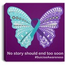 Purple and Teal Awareness Ribbon Canvas No Story Should End Too Soon Canvas Wall Art Decor