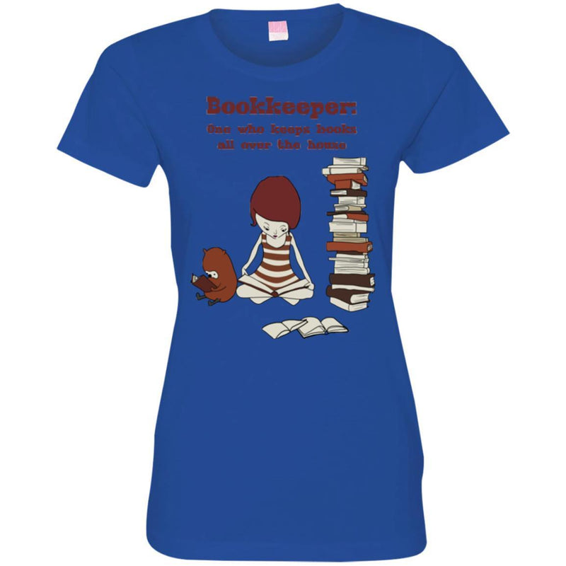 Reader T-Shirt Bookkeeper One Who Keeps Books All Over The Hourse Funny Gift Book Lovers Shirts CustomCat