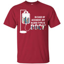 Reader T-Shirt I Case Of Accident My Blood Type Is Book Funny Gift Tees Book Lovers Shirts CustomCat