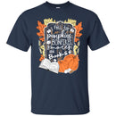 Reader T-Shirt I Fall For Pumpkins Bonfires S'mores And Books Halloween Funny Gift Teacher Shirts CustomCat