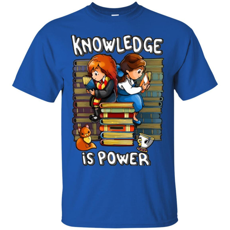 Reader T-Shirt Knowledge Is Power Book Cat Coffee Funny Gift Book Lovers Shirts CustomCat