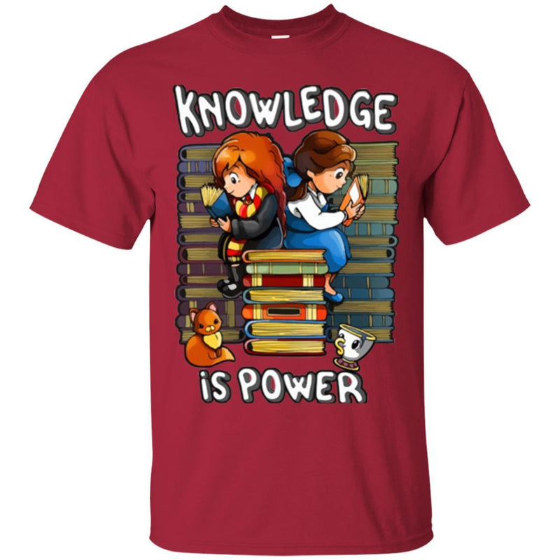 Reader T-Shirt Knowledge Is Power Book Cat Coffee Funny Gift Book Lovers Shirts CustomCat