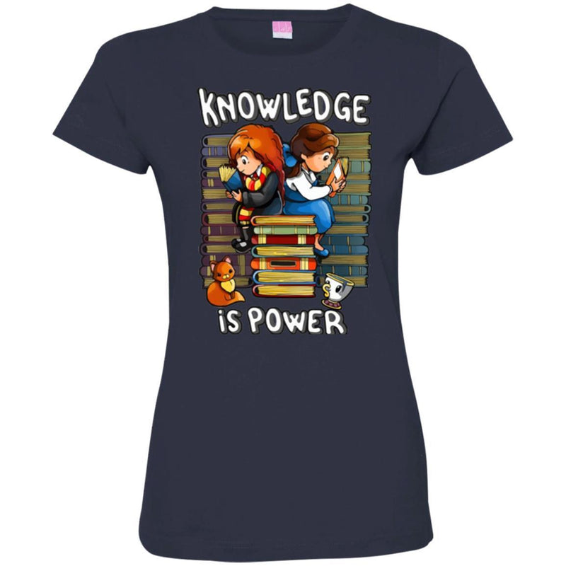 Reader T-Shirt Knowledge Is Power Book Cat Coffee Funny Gift Book Lovers Shirts CustomCat