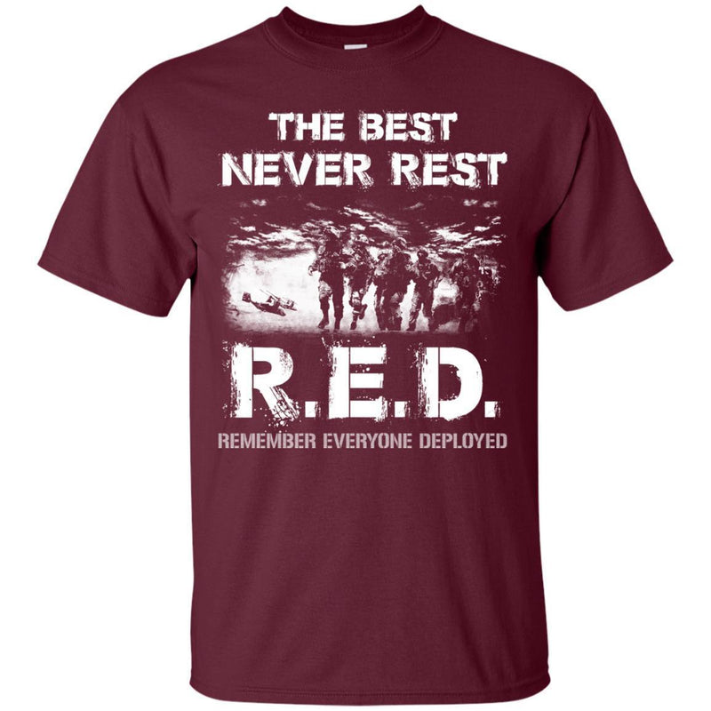 RED The Best Never Rest Veterans T-shirts & Hoodie for Veteran's Day CustomCat