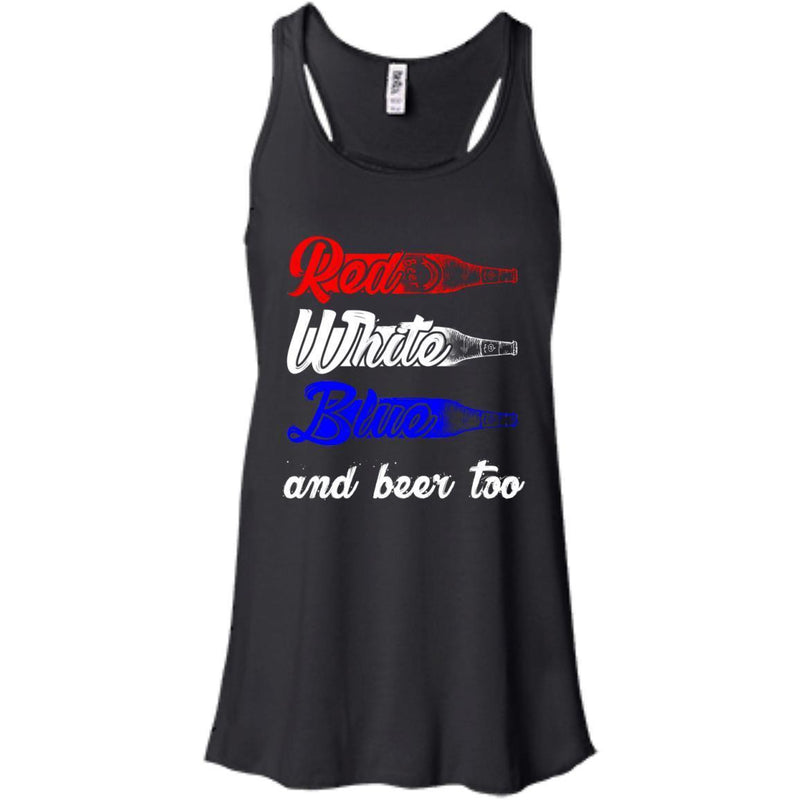 Red White Blue And Beer Too T-shirts CustomCat