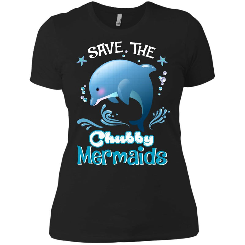 Save The Chubby Mermaids Dolphin T-shirt CustomCat