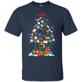Science Teacher T-Shirt  Merry Christmas Tree Science Tools Funny Gift Book Lovers Shirts CustomCat