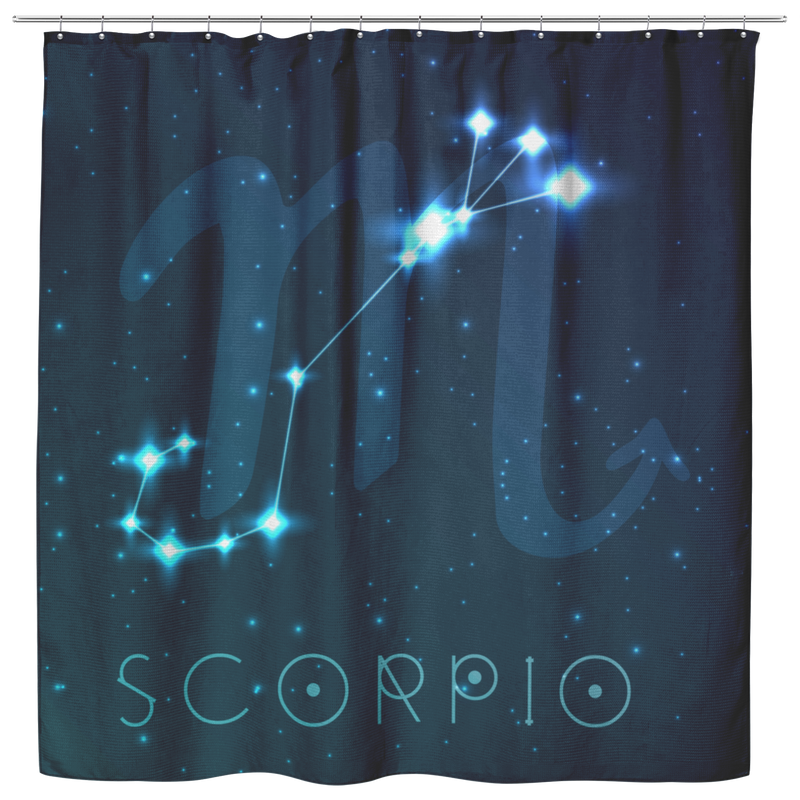 Scorpio Shower Curtains Scorpio Zodiac Sign Astrology Shower Curtains Spiritual Horoscope Constellations Stars For Bathroom Decor